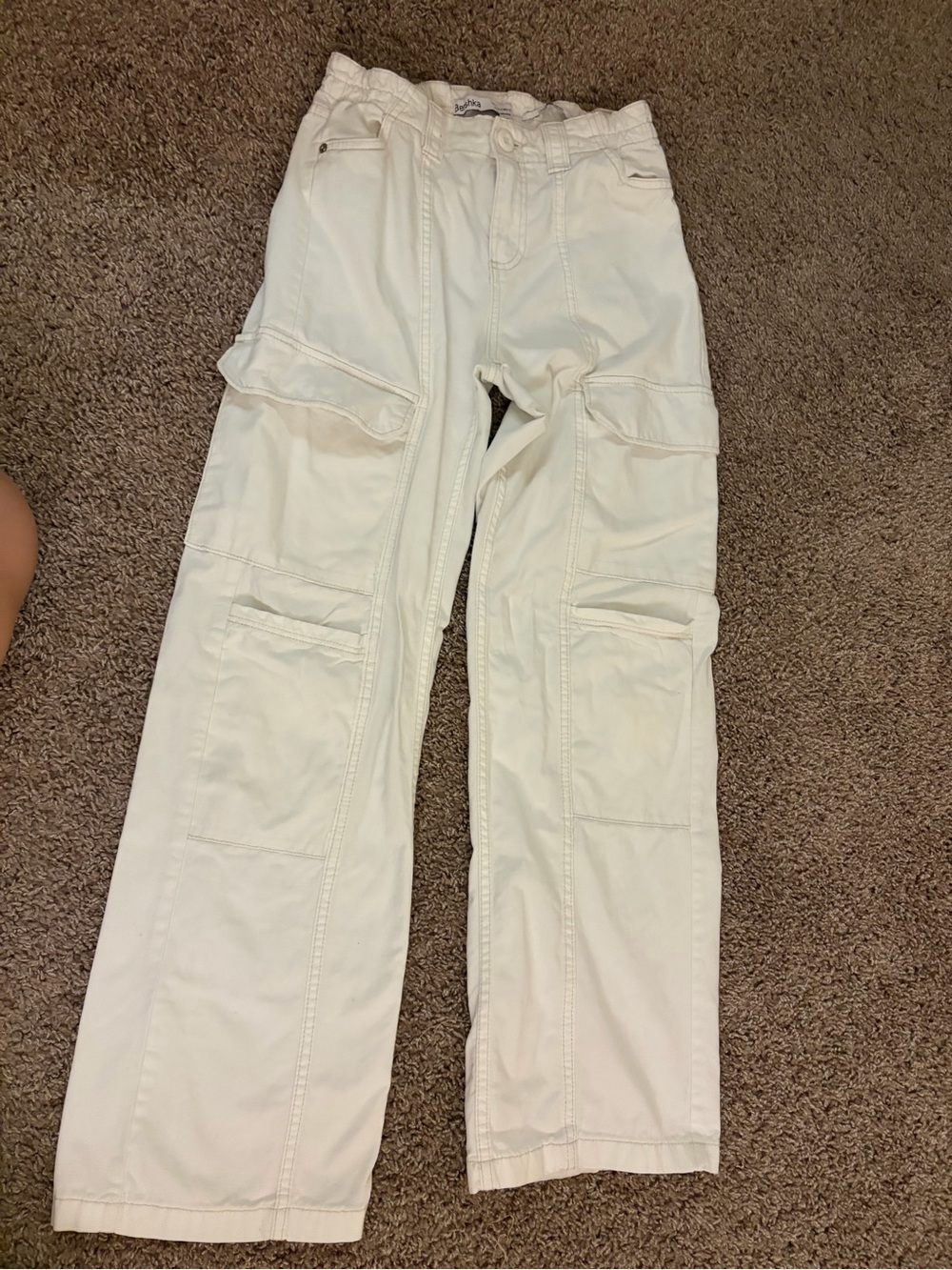 Bershka Off-White Casual Pants